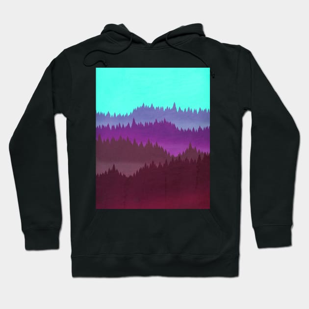 80's Vaporwave Mountains Hoodie by Echosketch